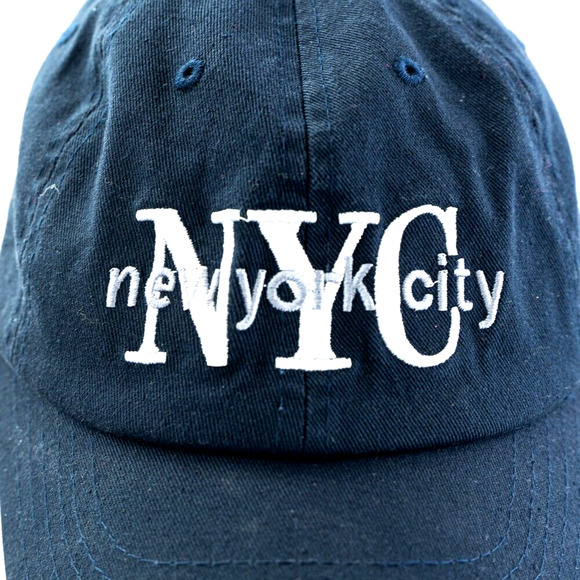 By Elidan New York NYC Hat Unisex One-Size Adjustable Navy-Blue Baseball Cap - Picture 2 of 5